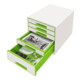 Leitz Schubladenbox WOW CUBE 52142054 5Schubfächer weiß/grün-3