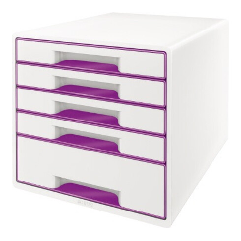 Leitz Schubladenbox WOW CUBE 52142062 5Schubfächer weiß/violett