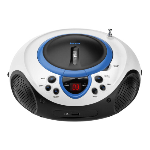 LENCO UKW-Radio CD/MP3 tragbar USB,blau SCD-38 USB blue