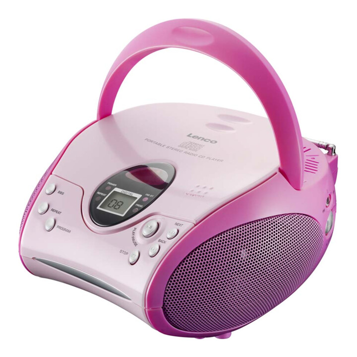 Lenco UKW-Radio mit CD SCD-24 pink stereo