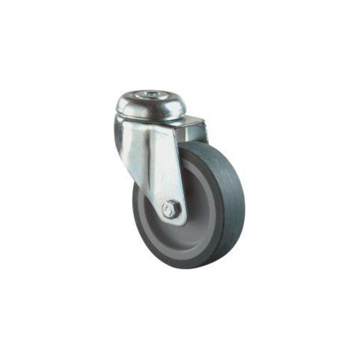 Lenkrolle 75mm LgG2 Stahlbl verz Gummirad