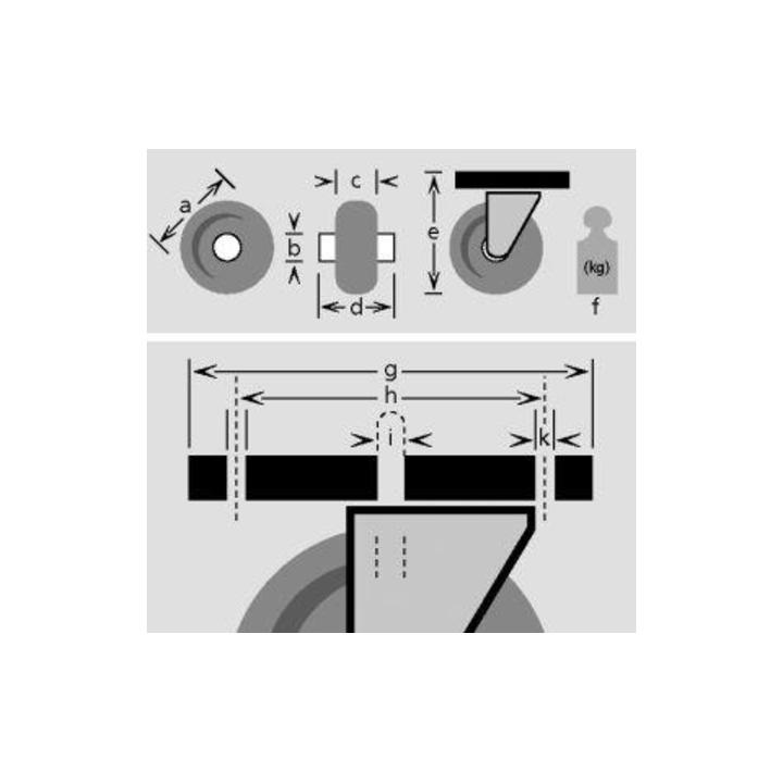 Lenkrolle 75mm LgG2 Stahlbl verz Gummirad