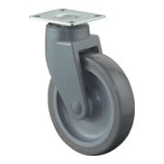 Lenkrolle C100.A83.125 D.100mm Trgf.90kg Platte 77x67mm Rad Ku./Gummi grau-1