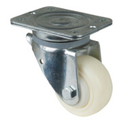 BS Rollen Lenkrolle D.100mm Trgf.300kg Ku.Platte L138xB110mm Farbe Rl.weiß