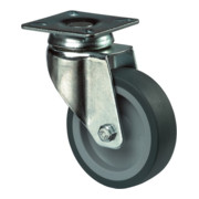 Lenkrolle D.100mm Trgf.65kg m.Platte schwarz-1