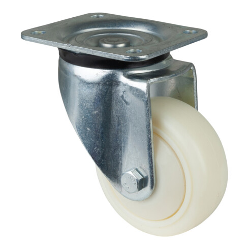 BS Rollen Lenkrolle D.125mm Trgf.450kg Ku.Platte L135xB110mm Farbe Rl.weiß