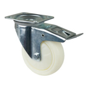 BS Rollen Lenkrolle D.150mm Trgf.300kg m.Festst.Ku.135x110mm weiß