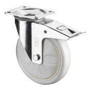 BS Rollen Lenkrolle D.200mm Trgf.300kg m.Festst.Ku.135x110mm weiß