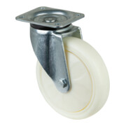 BS Rollen Lenkrolle D.200mm Trgf.750kg Ku.Platte L135xB110mm Farbe Rl.weiß