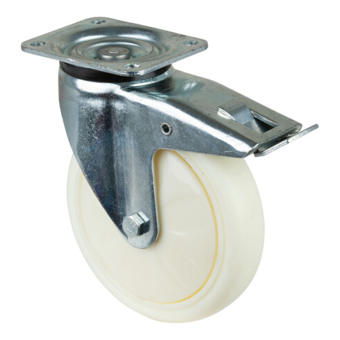 BS Rollen Lenkrolle D.200mm Trgf.750kg m.Festst.Ku.135x110mm weiß