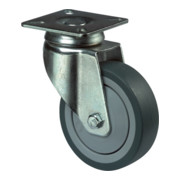 Lenkrolle D.75mm Trgf.50kg m.Platte Gum.grau-1