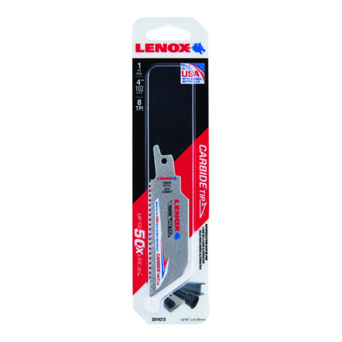 LENOX HM lame de scie alternative Lazer CT pour métal >2mm 102 x 25 x 1,3mm