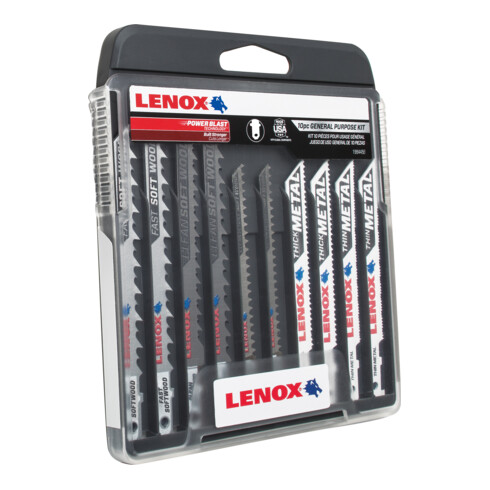 LENOX Jeu de lames de scie sauteuse Universal 10 pièces, arbre en T, y compris la boîte : 2 x C450T, 2 x C416T, 2 x C320TS, 2 x B314T, 2 x B324T
