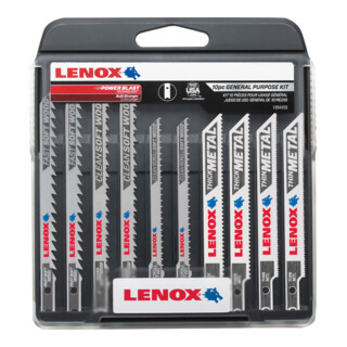 LENOX Jeu de lames de scie sauteuse universel 10 pièces, arbre en U, y compris la boîte : 2 x C450U, 2 x C416U, 2 x C320US, 2 x B314U, 2 x B324U