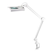 Lenti d'ingrandimento a LED 190,5mm (7,5 pollici) con copertura, testa quadrata bianca con morsetto da tavolo-1
