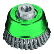 Lessmann Brosse à casserole en acier inox tressé 65x0,5mm poils 30x6mm fil tressé