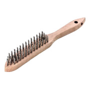 Lessmann Brosse à fil main V4A lisse 3 rangs 0,3 mm