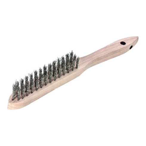 Lessmann Brosse à fil ondulé inox 0,35 mm 2 rangs