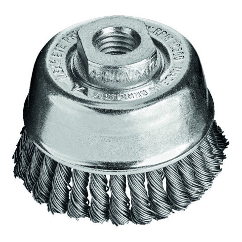 Lessmann Brosse à pot en fil d'acier torsadé 65x0,5mm, garniture 30x6mm fil torsadé