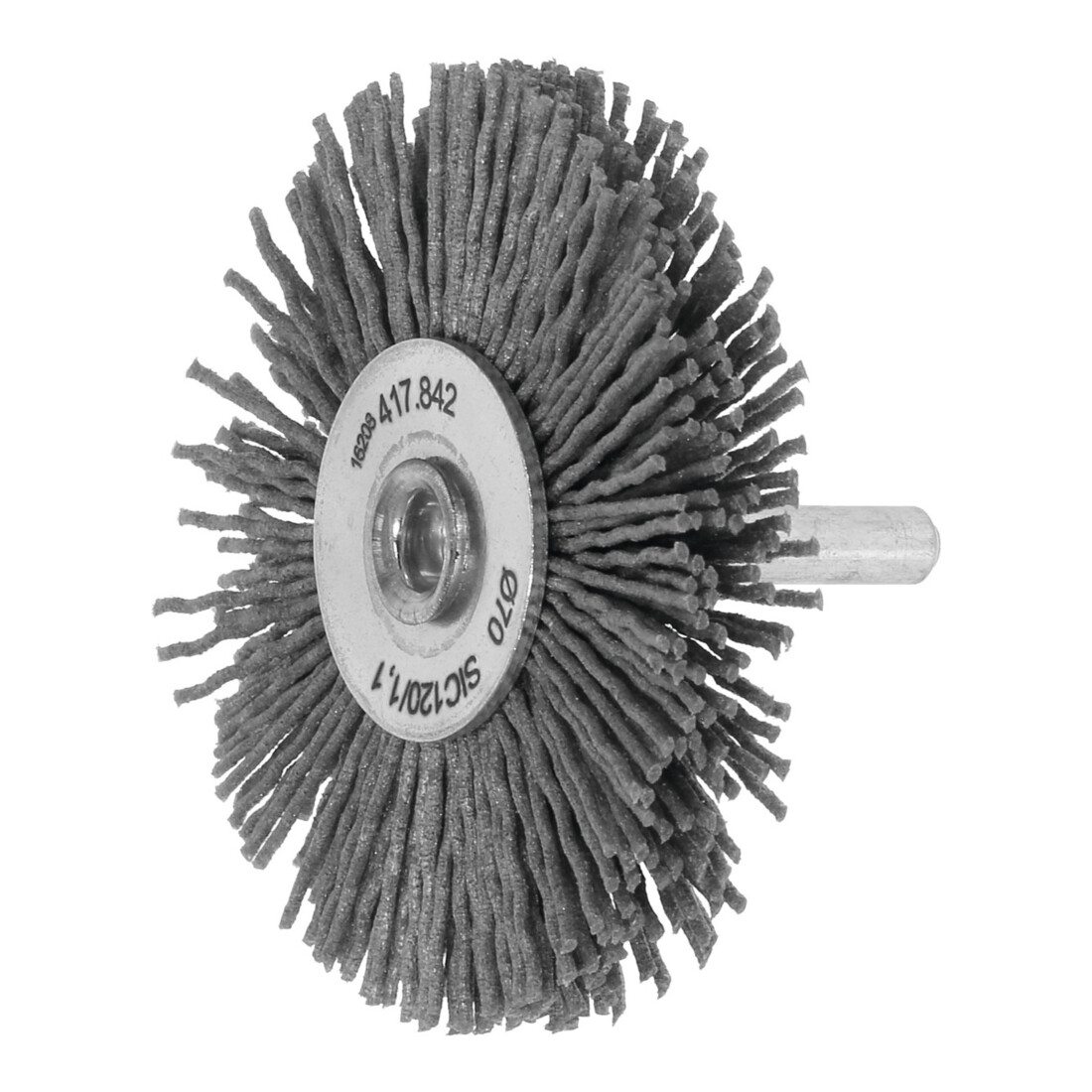 Lessmann Brosse circulaire sur tige micro-abrasive, SiC grain 120,⌀ brossexlargeur brosse: 70X10 mm