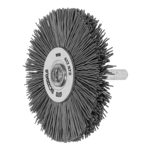 Lessmann Brosse circulaire sur tige micro-abrasive, SiC grain 320,⌀ brossexlargeur brosse: 70X10 mm