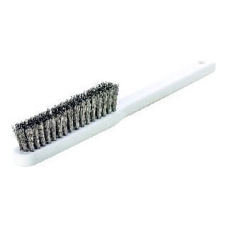 LESSMANN Brosse fine L.225mm fil ondulé acier inox 0,15mm 4 rangs