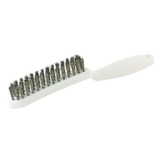 LESSMANN Brosse métallique L.285mm fil acier inox ondulé 0,35mm 3 rangs