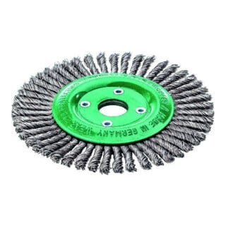 LESSMANN Brosse ronde Ø125mm, perceuse, fil 0,5mm, inox 6mm, 15000 tr/min