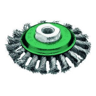 LESSMANN Conische borstel gebogen RVS-draad 0,50 mm, Borstel-⌀ D1 x schroefdraad M: 115XM14 mm