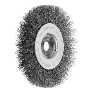 LESSMANN Enkelrijige ronde borstel RVS-draad 0,30 mm, Borstel-⌀ D1xborstelbreedte: 100X12 mm