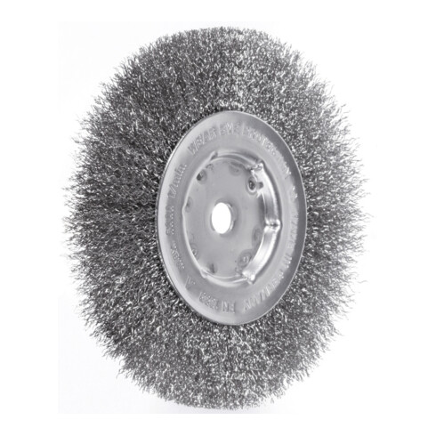 LESSMANN Enkelrijige ronde borstel RVS-draad 0,30 mm, Borstel-⌀ D1xborstelbreedte: 150X14 mm