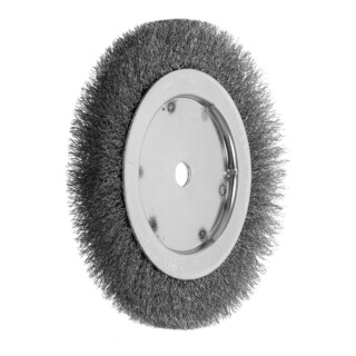 LESSMANN Enkelrijige ronde borstel RVS-draad 0,30 mm, Borstel-⌀ D1xborstelbreedte: 200X16 mm