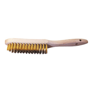 LESSMANN Handdraadborstel Messingdraad gegolfd 0,25 mm, Aantal rijen: 5