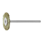 LESSMANN Mini-spazzola circolare filo in ottone da 0,10mm, Spazzola Ø19 x l=2mm