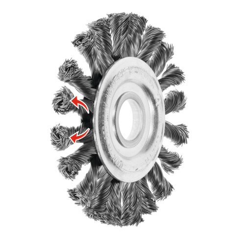 LESSMANN Ronde borstel Afwisselend gedraaid, staaldraad 0,50 mm, Borstel-⌀ D1xboring-⌀ d1 / schroefdraad M: 115X22mm