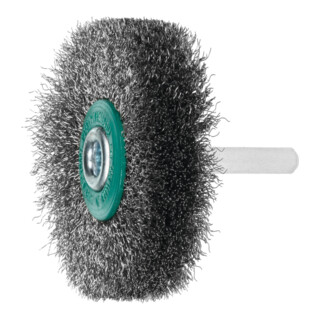 LESSMANN Ronde borstel op stift RVS-draad 0,20 mm, Borstel-⌀ D1xbezettingsbreedte L1: 60X15 mm