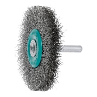 LESSMANN Ronde borstel op stift RVS-draad 0,20 mm, Borstel-⌀ D1xbezettingsbreedte L1: 70X10 mm