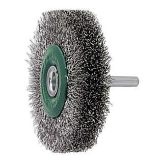 LESSMANN Ronde borstel op stift RVS-draad 0,30 mm, Borstel-⌀ D1xbezettingsbreedte L1: 50X15 mm