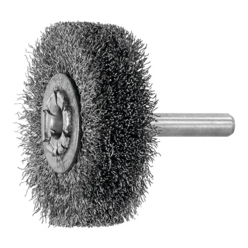 LESSMANN Ronde borstel op stift Volledig RVS, 0,20 mm, Borstel-⌀ D1xbezettingsbreedte L1: 50X15 mm