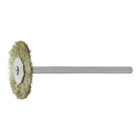 LESSMANN Ronde miniatuurborstel Messingdraad 0,10 mm, Borstel-⌀ D1xborstelbreedte: 19X2 mm