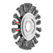 Lessmann Rundbürste Wechselzopfung, Stahldraht 0,50 mm, Bürsten-⌀xBohrungs-⌀ / Gewinde: 115X22 mm