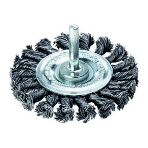 Lessmann Schaft-Rundbürste gezopft Stahldraht 0,50 mm, Typ: 75X10