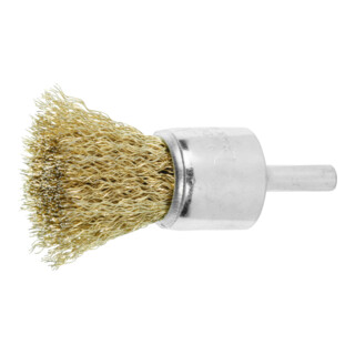 LESSMANN Spazzola a pennello, filo in acciaio, ottonato 0,25mm, Modello: 22 x 22
