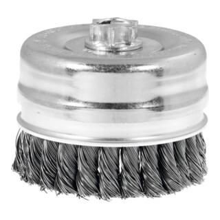 LESSMANN Spazzola a tazza, filo in acciaio 0,50mm, Spazzola Ø125 x Filettatura M 14mm