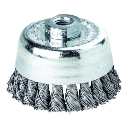 LESSMANN Spazzola a tazza, filo in acciaio 0,50mm, Spazzola Ø90 x Filettatura M 14mm