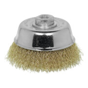 LESSMANN Spazzola a tazza, filo in acciaio, ottonato 0,30mm, Spazzola Ø100mm