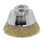 LESSMANN Spazzola a tazza, filo in acciaio, ottonato 0,30mm, Spazzola Ø60mm