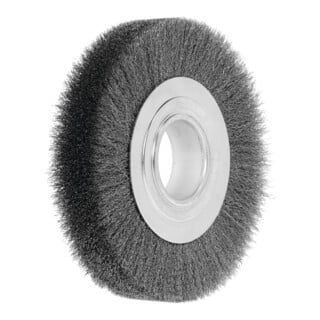 LESSMANN Spazzola circolare con foro filo in acciaio 0,20mm, Ø178 x l=32mm
