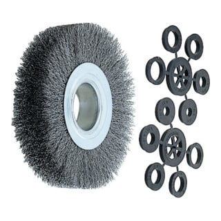 LESSMANN Spazzola circolare con foro filo in acciaio 0,30/0,35mm, Ø250 x l=30mm