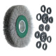 LESSMANN Spazzola circolare con foro (verde) filo in inox 0,30mm, Ø100 x l=20mm-1
